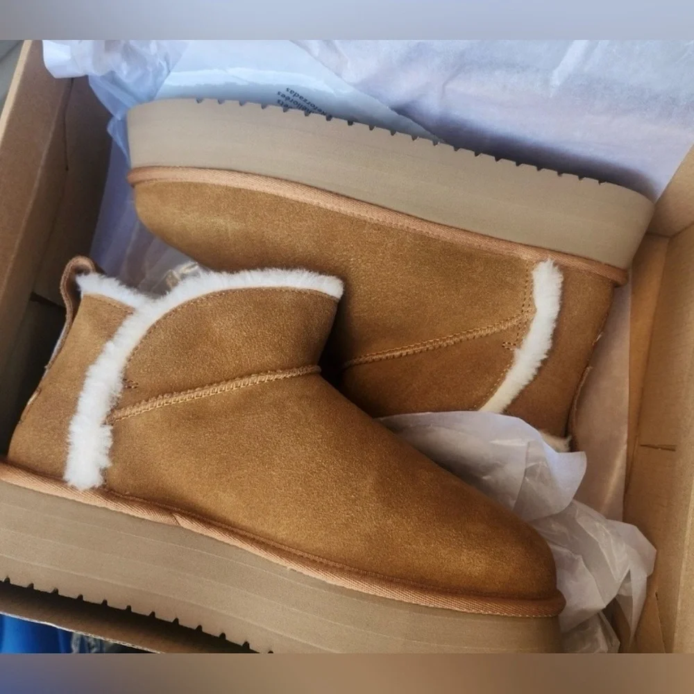 KOOLABURRA By UGG Koola Ultra Mini Platform Boots Womens Size 10 Chestnut Brown